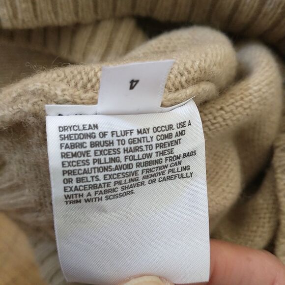 Uniqlo Sweater Pullover Womens XS Tan Turtleneck Wool Alpaca Blend Quiet Luxury - Picture 7 of 7